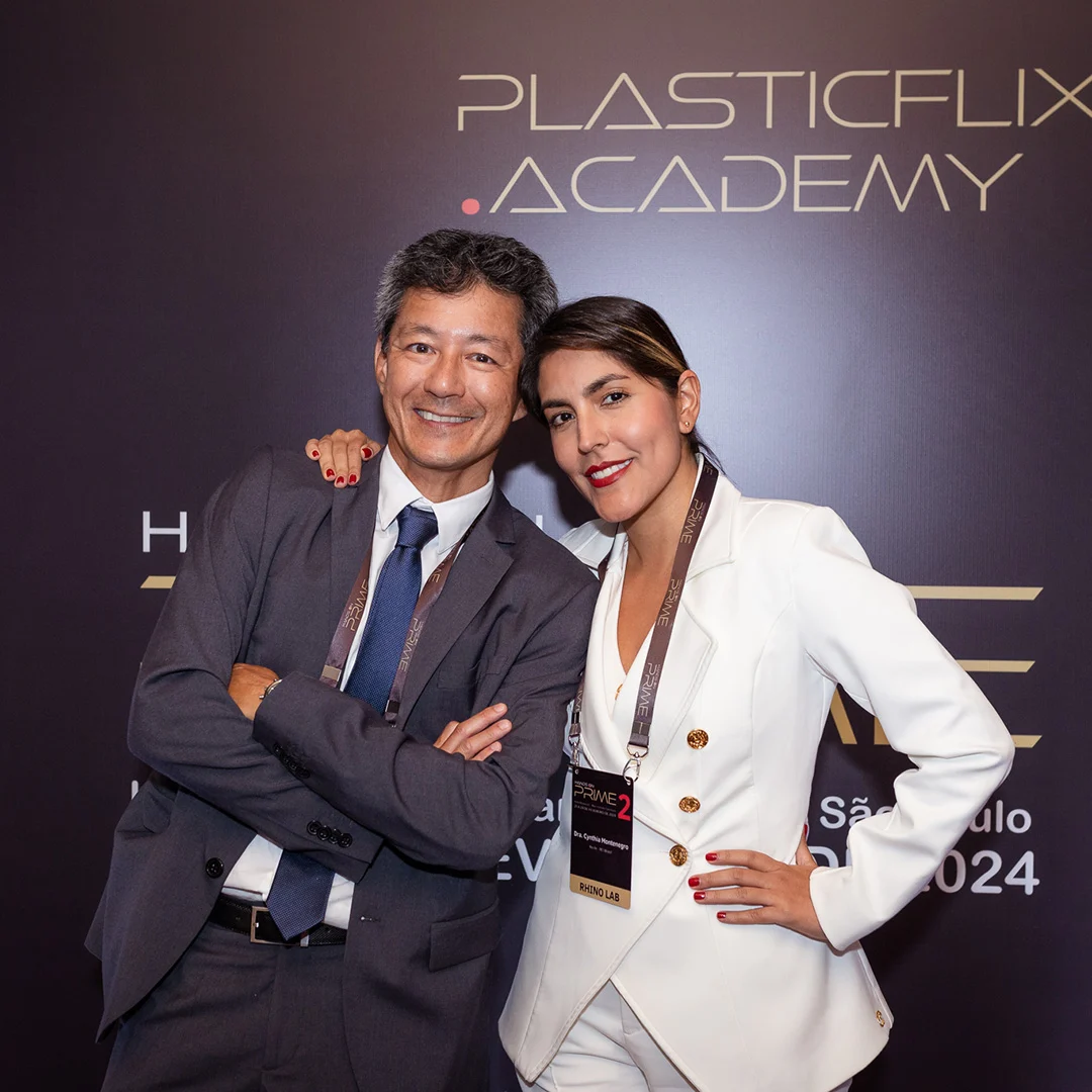 Dra. Cynthia Montenegro con el Dr. Carlos Ishida en el Hands On Cadaver Lab en el Hotel Rosewood, Sao Paulo, Brasil, 2024