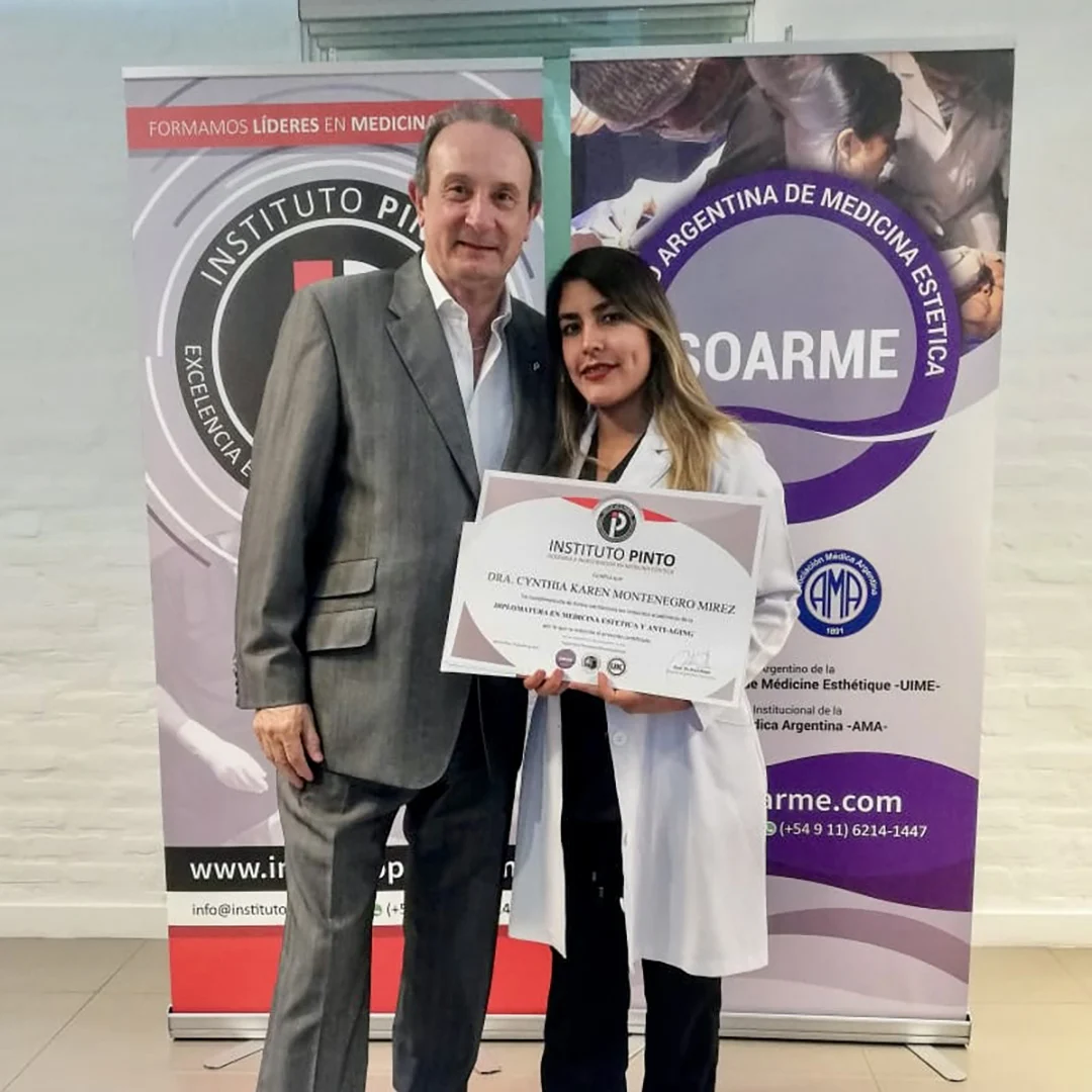 Dra. Cynthia Montenegro en Diplomatura Internacional en Medicina Estética y Antiageing en el Instituto Pinto, Buenos Aires, Argentina, 2019